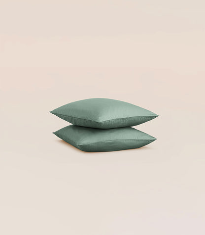 Taies d'oreiller en satin de coton Taies d'oreiller en satin de coton - Vert sauge