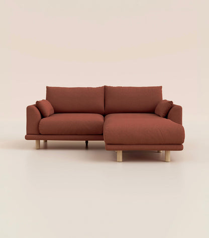 Canapé d'angle Terracotta-4 places-Pieds ronds - Bois clair