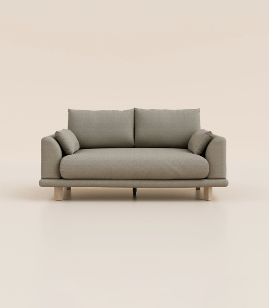 #fr#Gris Nuage|2 places|Pieds carrés - Bois clair