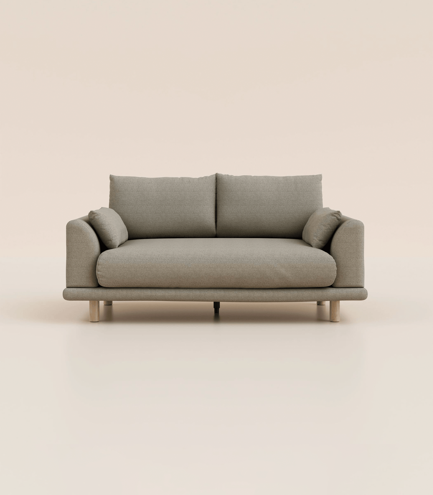 #fr#Gris Nuage|2 places|Pieds ronds - Bois clair
