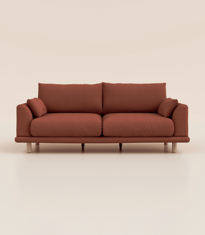Canapé Terracotta-4 places-Pieds ronds - Bois clair