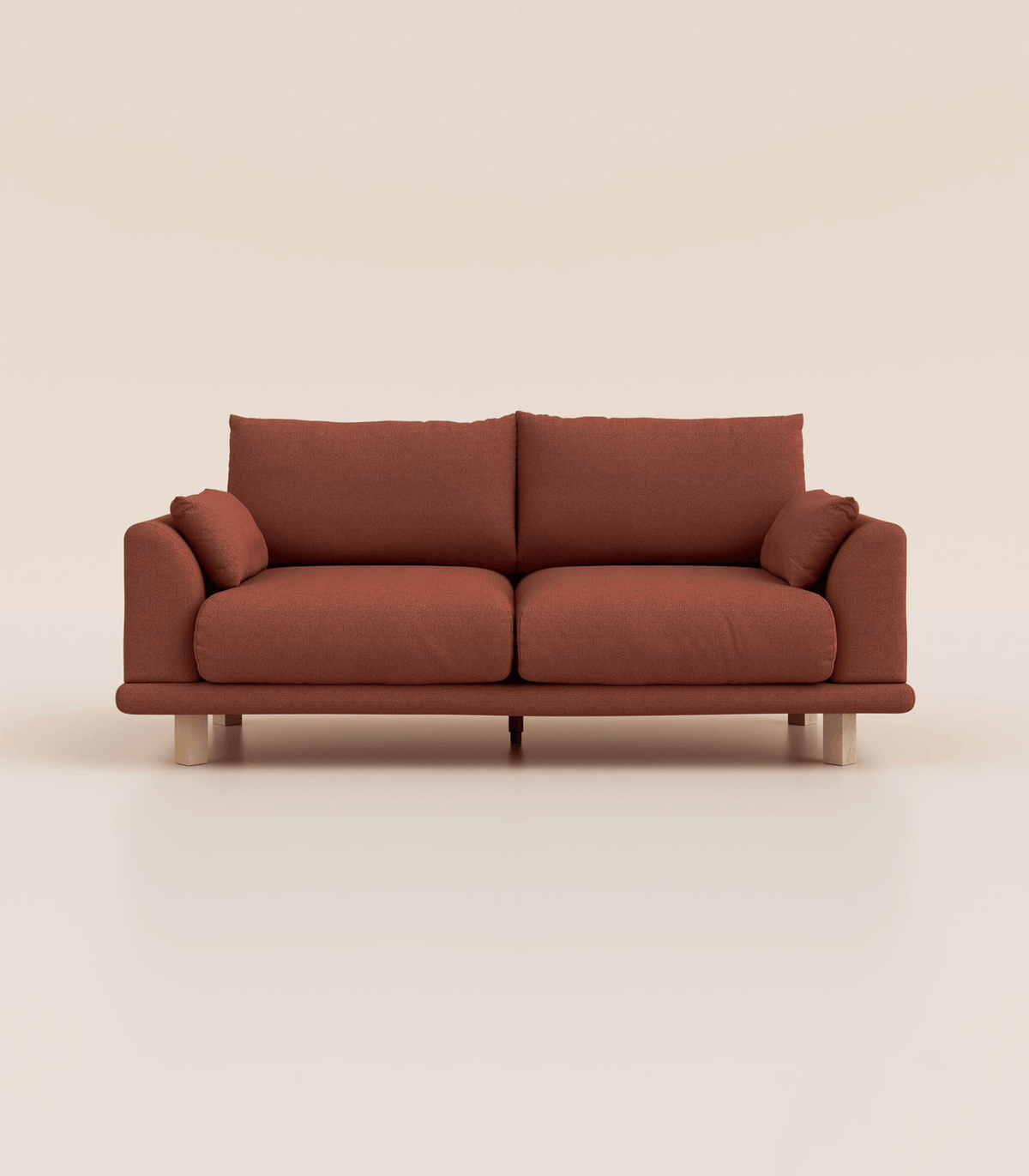 Canapé Terracotta-3 places-Pieds carrés - Bois clair