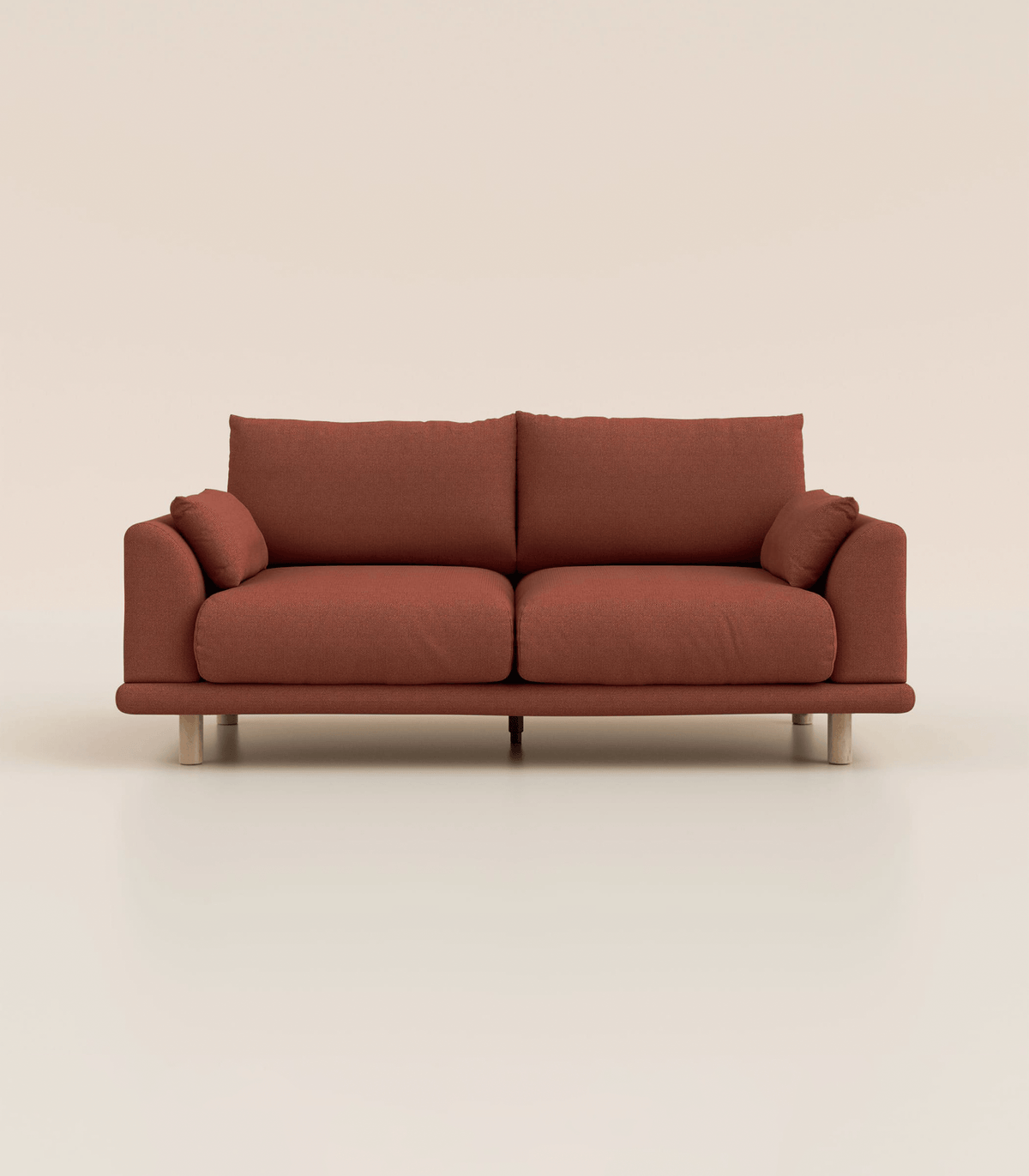Canapé Terracotta-3 places-Pieds ronds - Bois clair