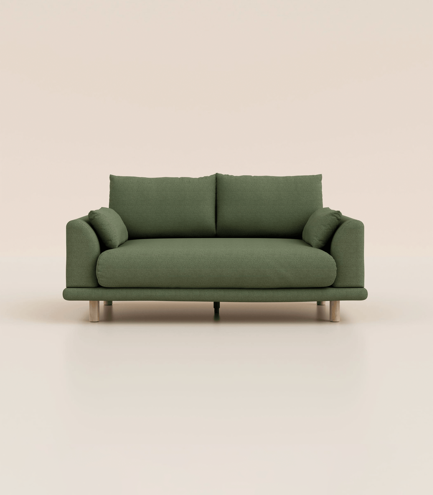 #fr#Vert Kaki|2 places|Pieds ronds - Bois clair