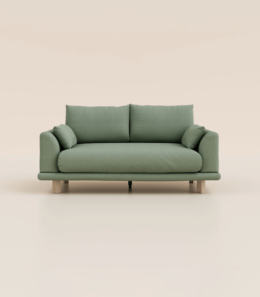 #fr#Vert Sauge|2 places|Pieds carrés - Bois clair