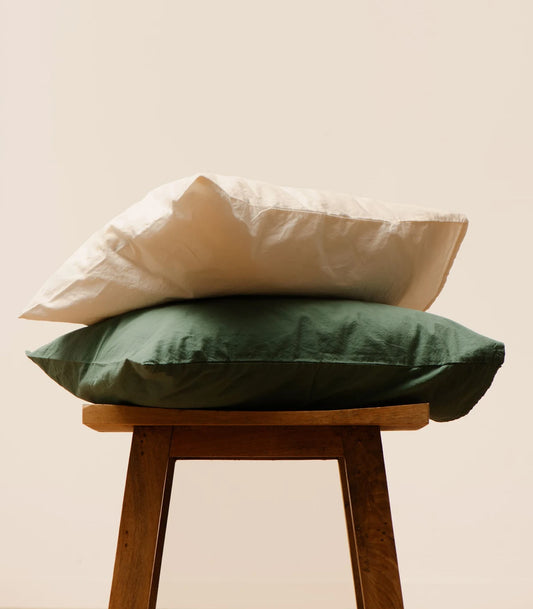 Draps housse percale de coton bébé - Beige Ivoire