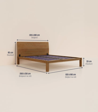 Lit en bois Bois foncé-Plus