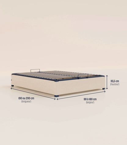 Sommier coffre Noir Anthracite-Plus