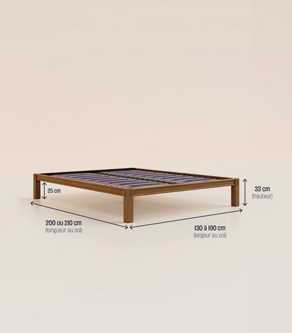 Sommier en bois Bois noir-Plus