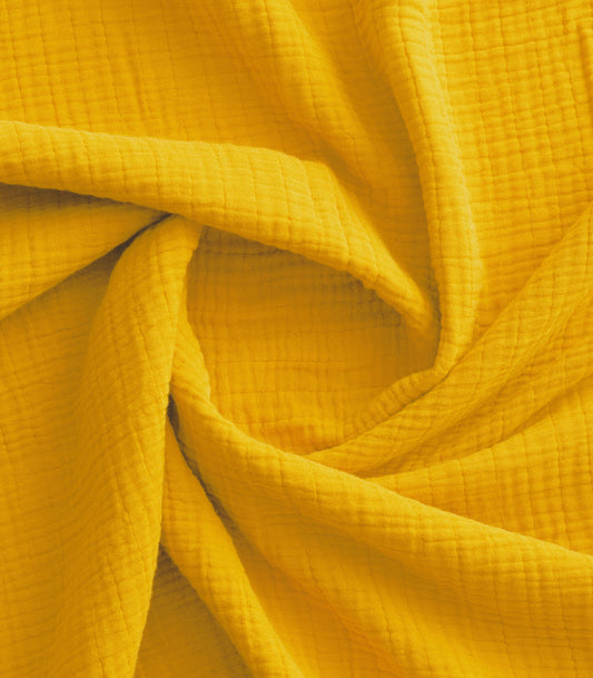 Drap housse en gaze de coton - Jaune safran