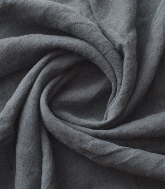 Drap housse en lin lavé - Gris ardoise