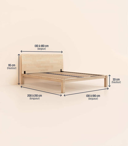 Lit en bois Bois clair-Standard