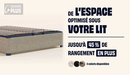 Sommier coffre Gris-Plus-1 place