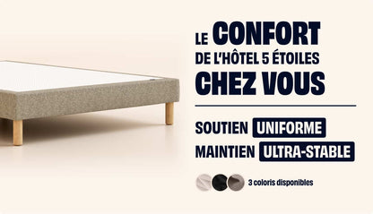 Sommier tapissier Gris-Pieds Hêtre clair-Standard-1 place