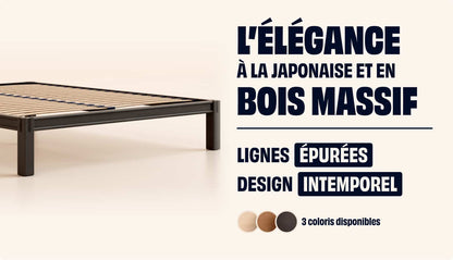 Sommier en bois Bois noir-Plus