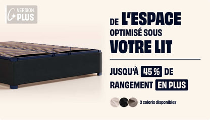 Sommier coffre Noir Anthracite-Plus-1 place
