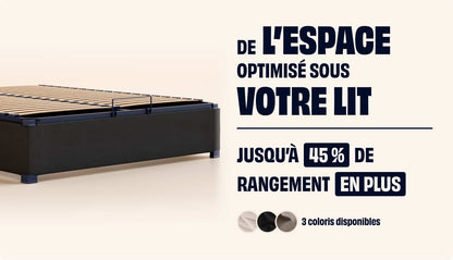 Sommier coffre Noir Anthracite-Standard-1 place