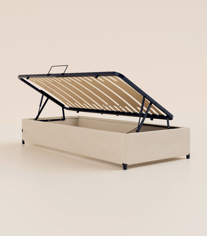 Lit coffre enfant Beige-Plus