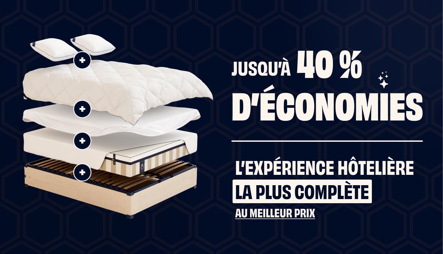 Pack Lit Coffre 5 étoiles Matelas Hybride-Hybride-Sommier coffre-Beige-Plus