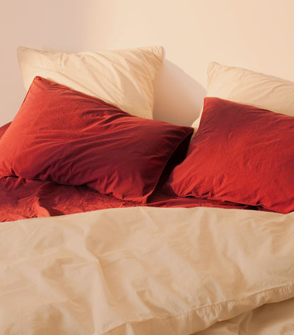 Taies d'oreiller en percale de coton Taies d'oreiller en percale de coton - Beige ivoire