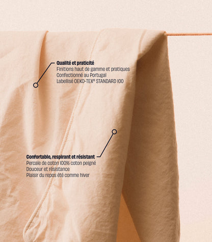 Taies d'oreiller en percale de coton Taies d'oreiller en percale de coton - Beige ivoire