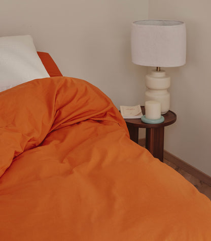 Taies d'oreiller en percale de coton Taies d'oreiller en percale de coton - Orange magma
