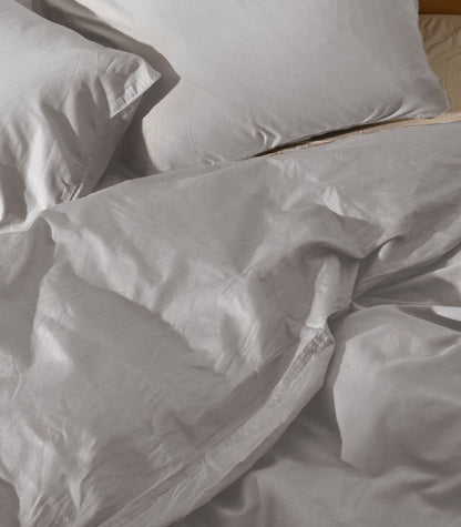 Taies d'oreiller en satin de coton Taies d'oreiller en satin de coton - Gris Ecume