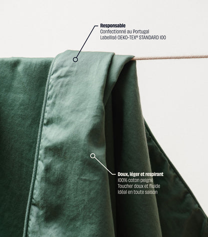 Taies d'oreiller en satin de coton Taies d'oreiller en satin de coton - Vert sauge