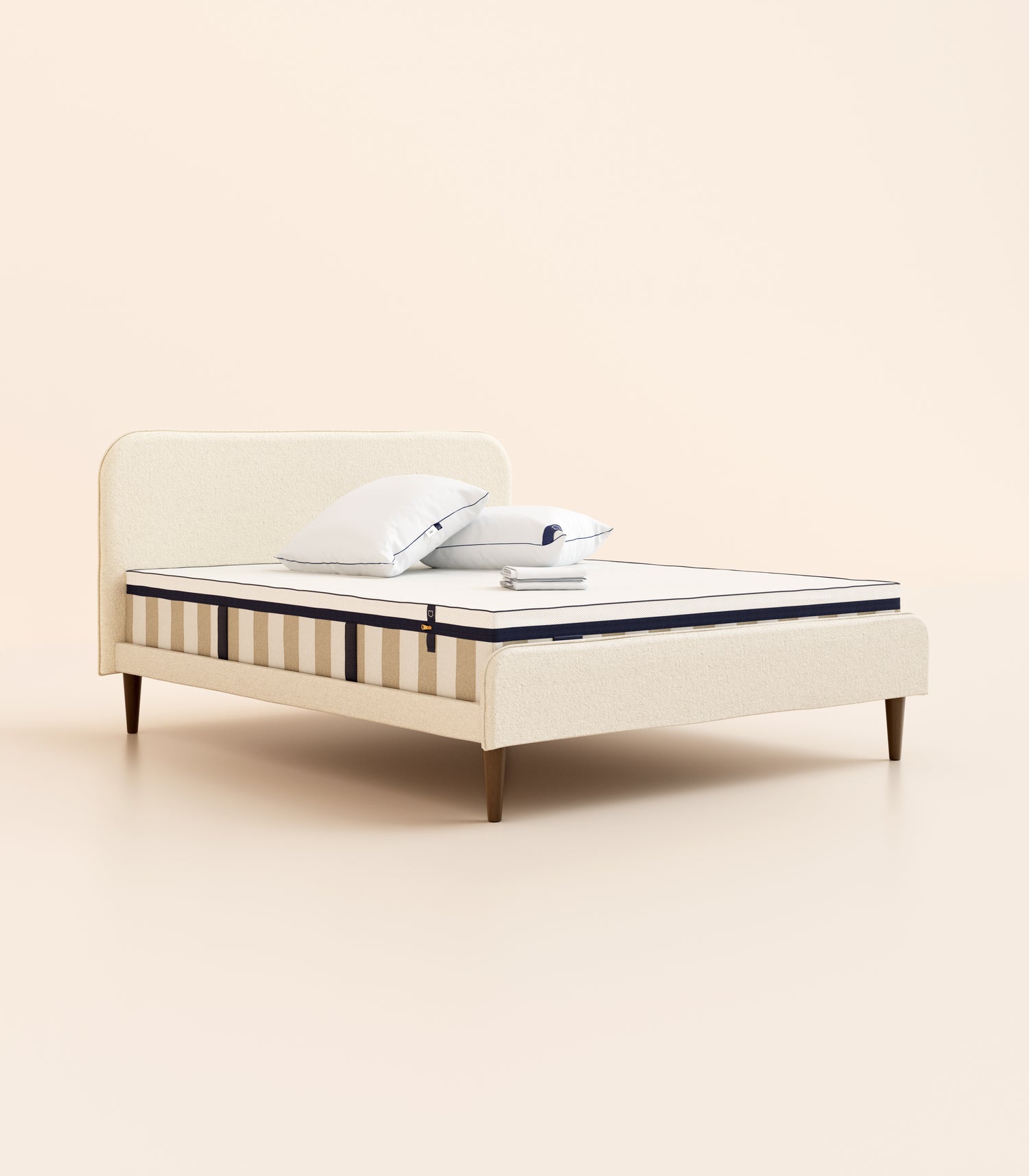 #fr#Matelas Hybride|Hybride|Lit Scandi|Beige Bouclé|Plus