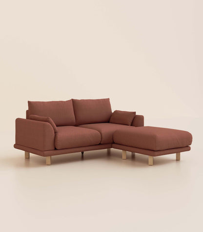Canapé d'angle Terracotta-3 places-Pieds carrés - Bois clair