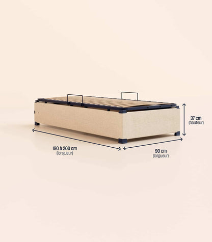 Lit coffre enfant Beige-Standard