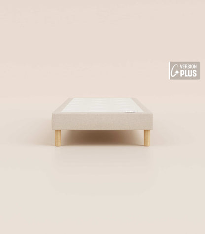 Sommier tapissier Beige-Pieds Hêtre clair-Plus-1 place