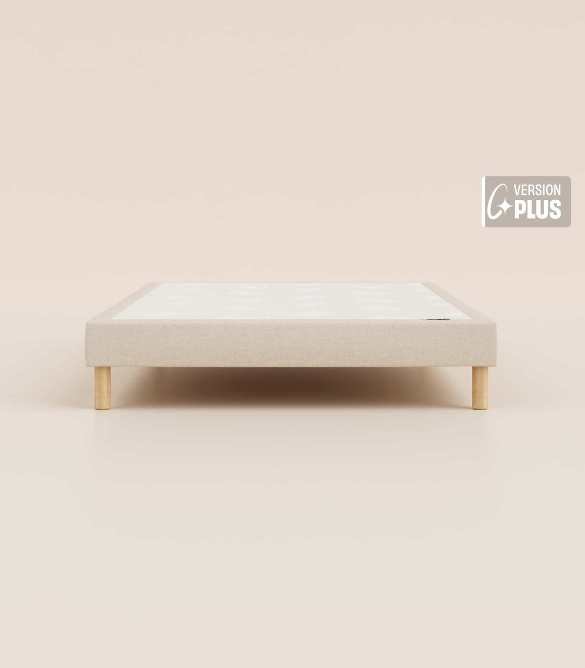 Sommier tapissier - Beige Beige-Pieds Hêtre clair-Plus-2 places