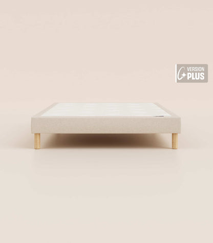 Sommier tapissier - Beige Beige-Pieds Hêtre clair-Plus-2 places