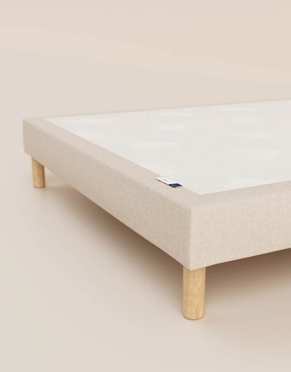 Pack lit 2 places Hybride Plus Matelas Hybride Air+-Hybride Air+-Sommier tapissier-Beige-Pieds Hêtre clair-Standard