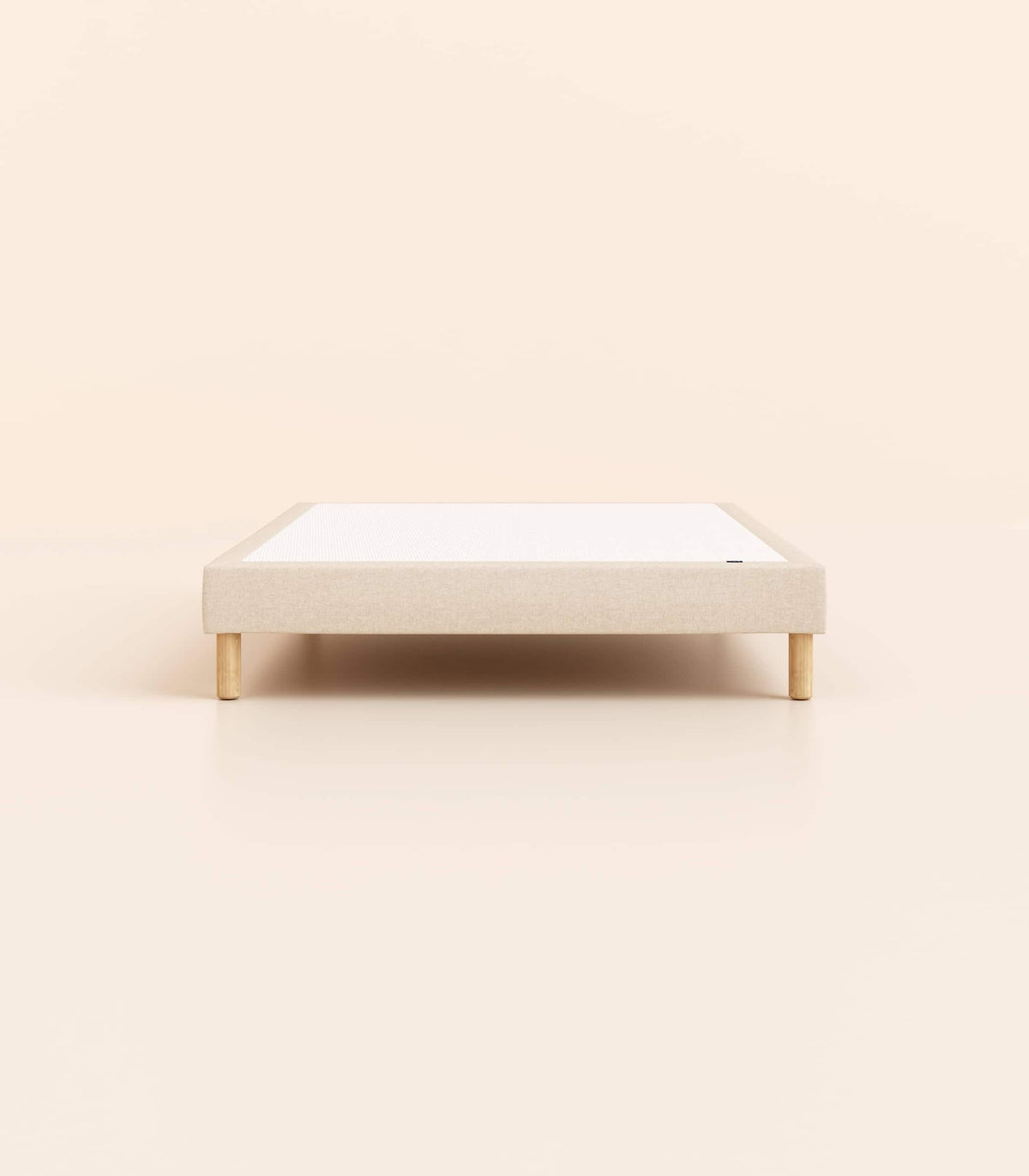 Sommier tapissier Beige-Pieds Hêtre clair-Standard