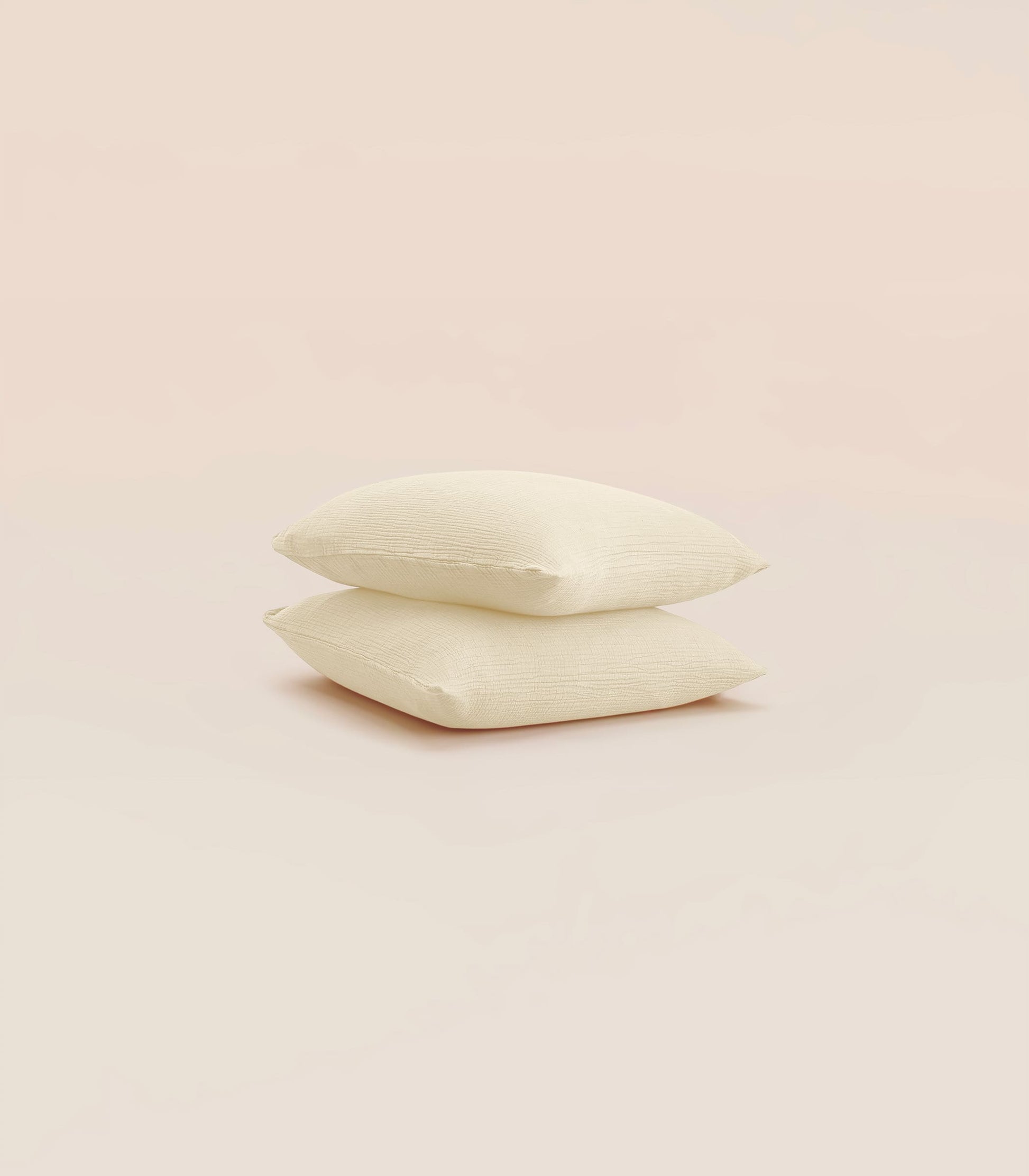 Taies d'oreiller en gaze de coton Taies d'oreiller en gaze de coton - Blanc vanille