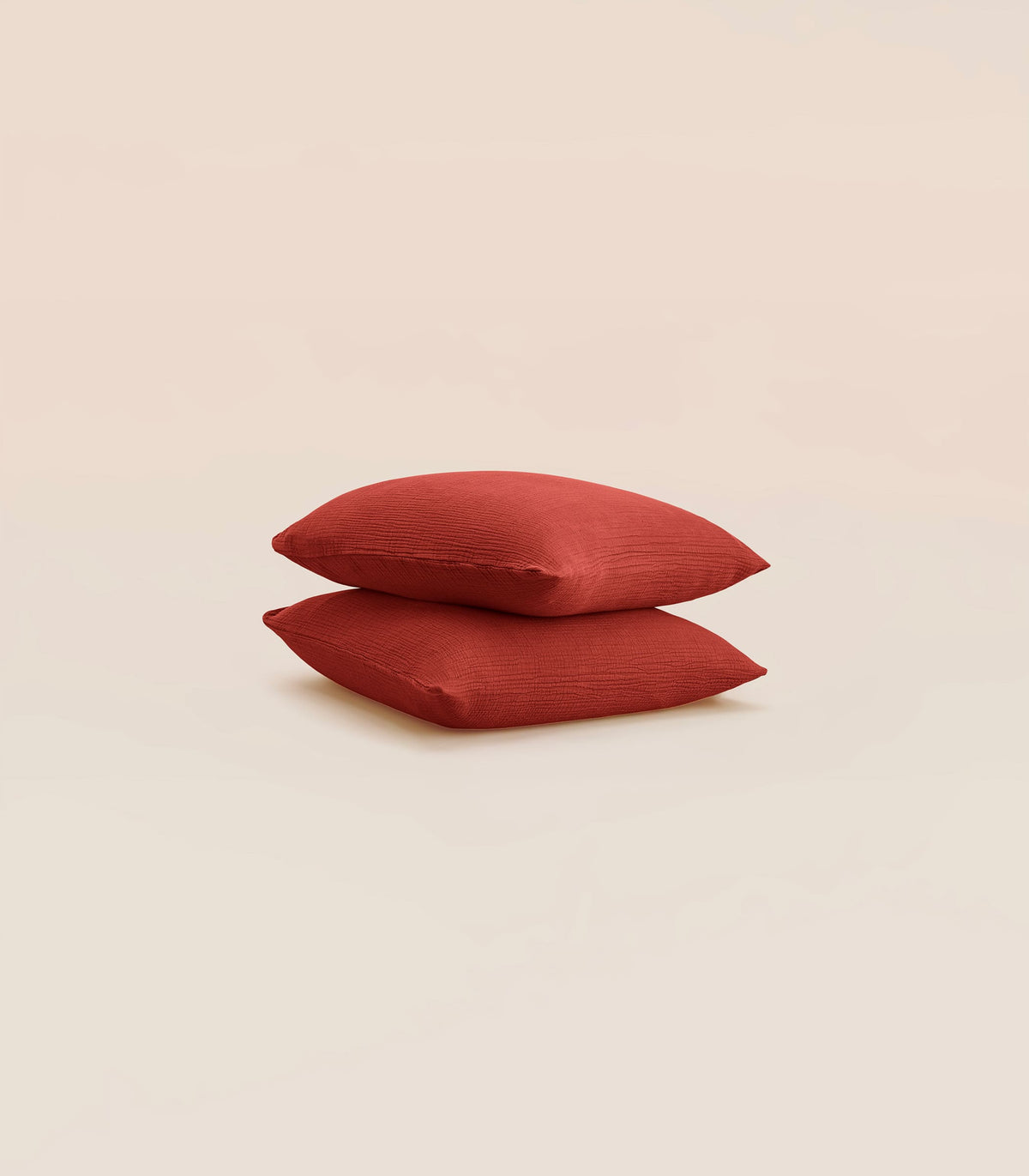 Taies d'oreiller en gaze de coton Taies d'oreiller en gaze de coton - Orange corail